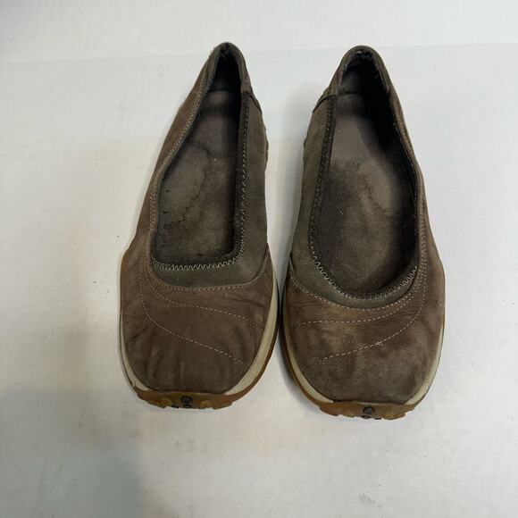 Timberland Size 9 Nubuck Leather Slip On Flats Loafer Brown Outdoor Commuter - Picture 2 of 9